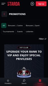 Starda promotions page