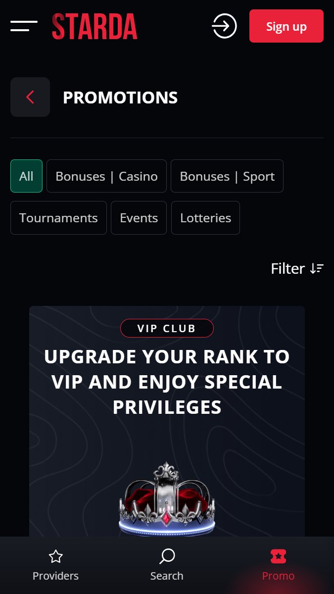Starda promotions page