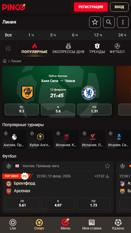 Pinco ставки на спорт